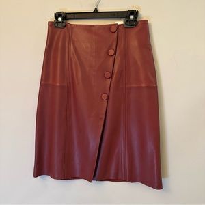 Leather Antonio Melani burgundy A-line shirt.